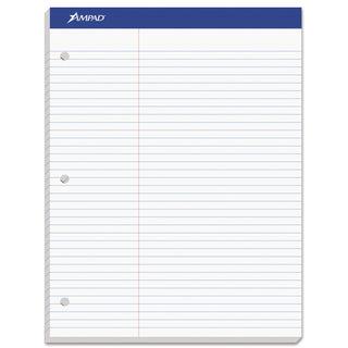 Double Sheet Pads, Pitman Rule Variation (Offset Dividing Line - 3" Left), 100 White 8.5 x 11.75 Sheets - 