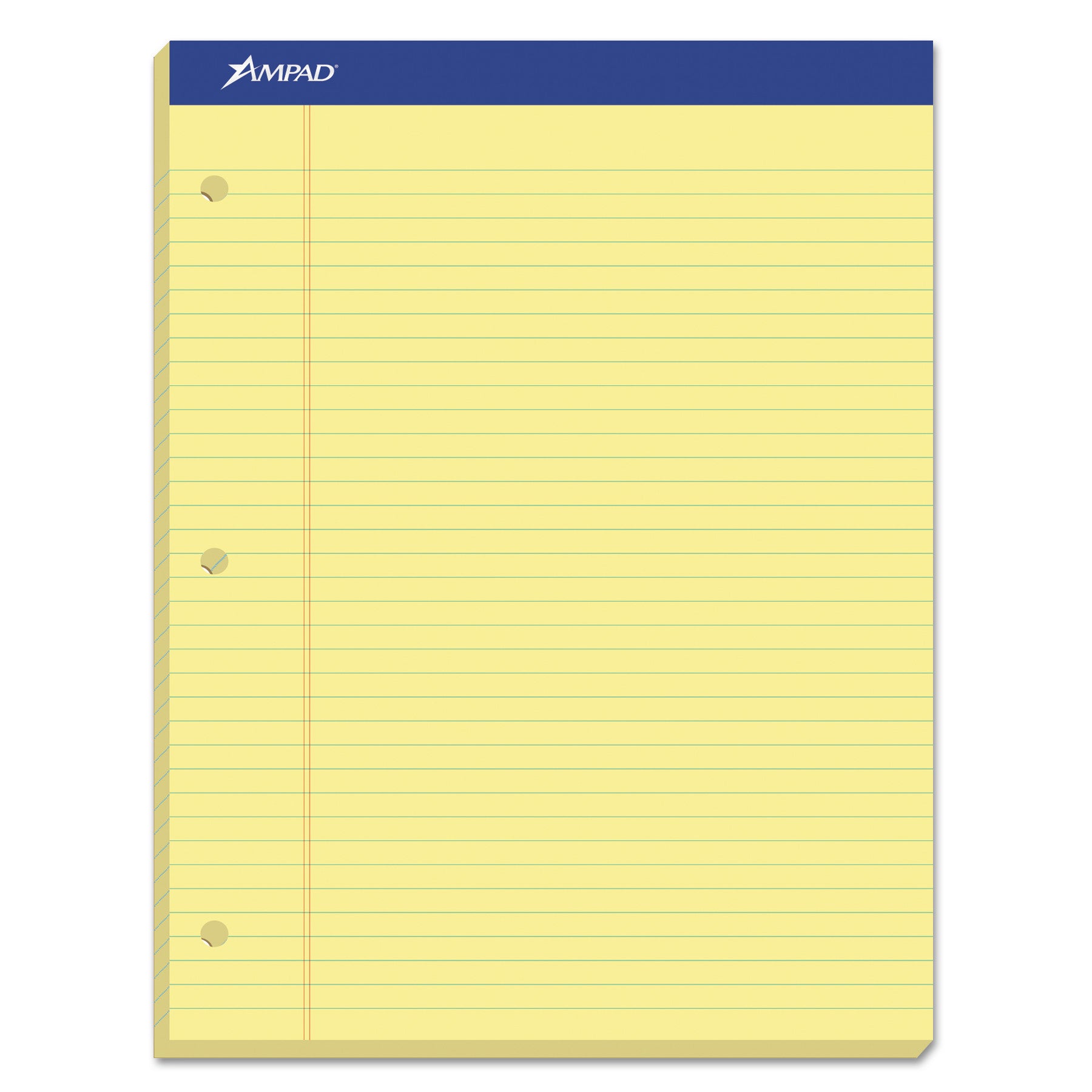 Double Sheet Pads, Narrow Rule, 100 Canary-Yellow 8.5 x 11.75 Sheets - 