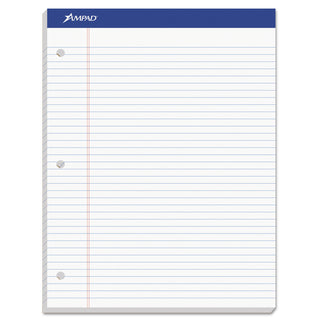 Double Sheet Pads, Medium/College Rule, 100 White 8.5 x 11.75 Sheets - 