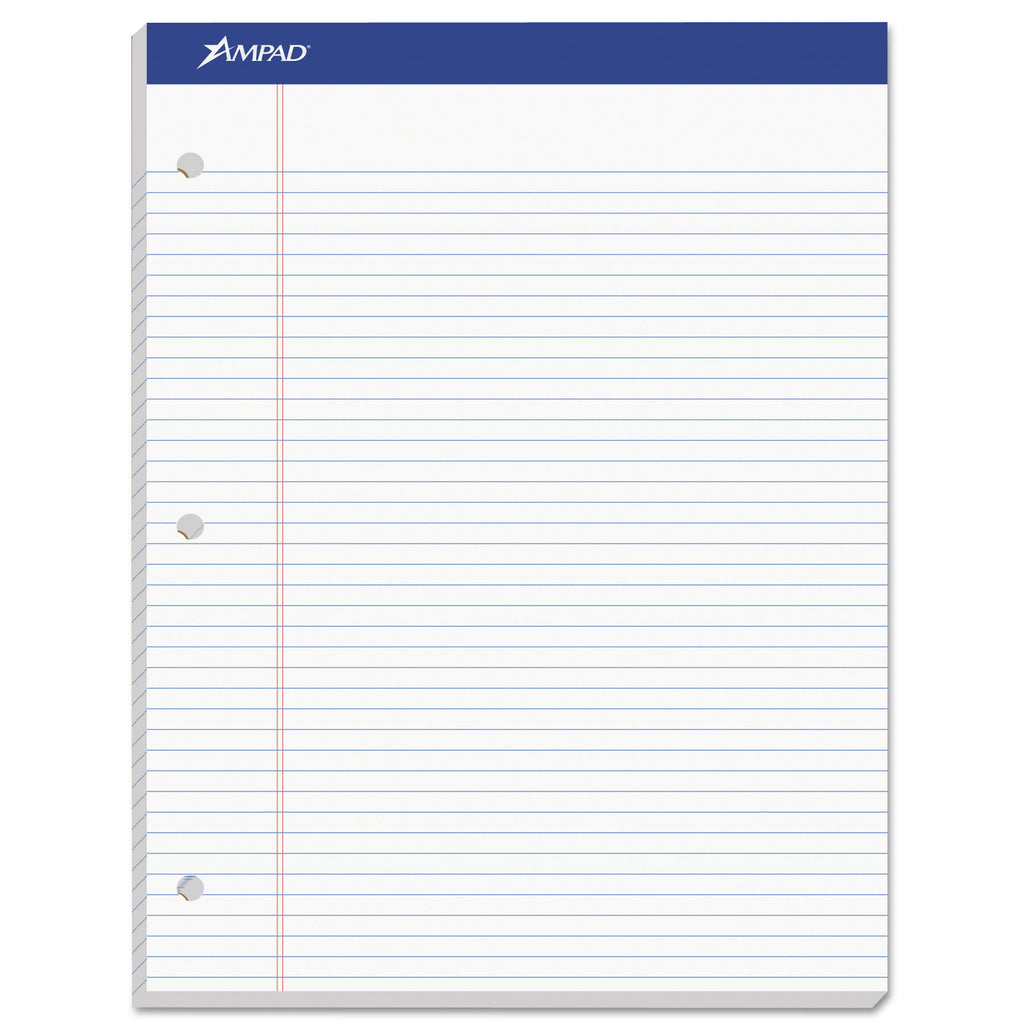 Double Sheet Pads, Narrow Rule, 100 White 8.5 x 11.75 Sheets - 