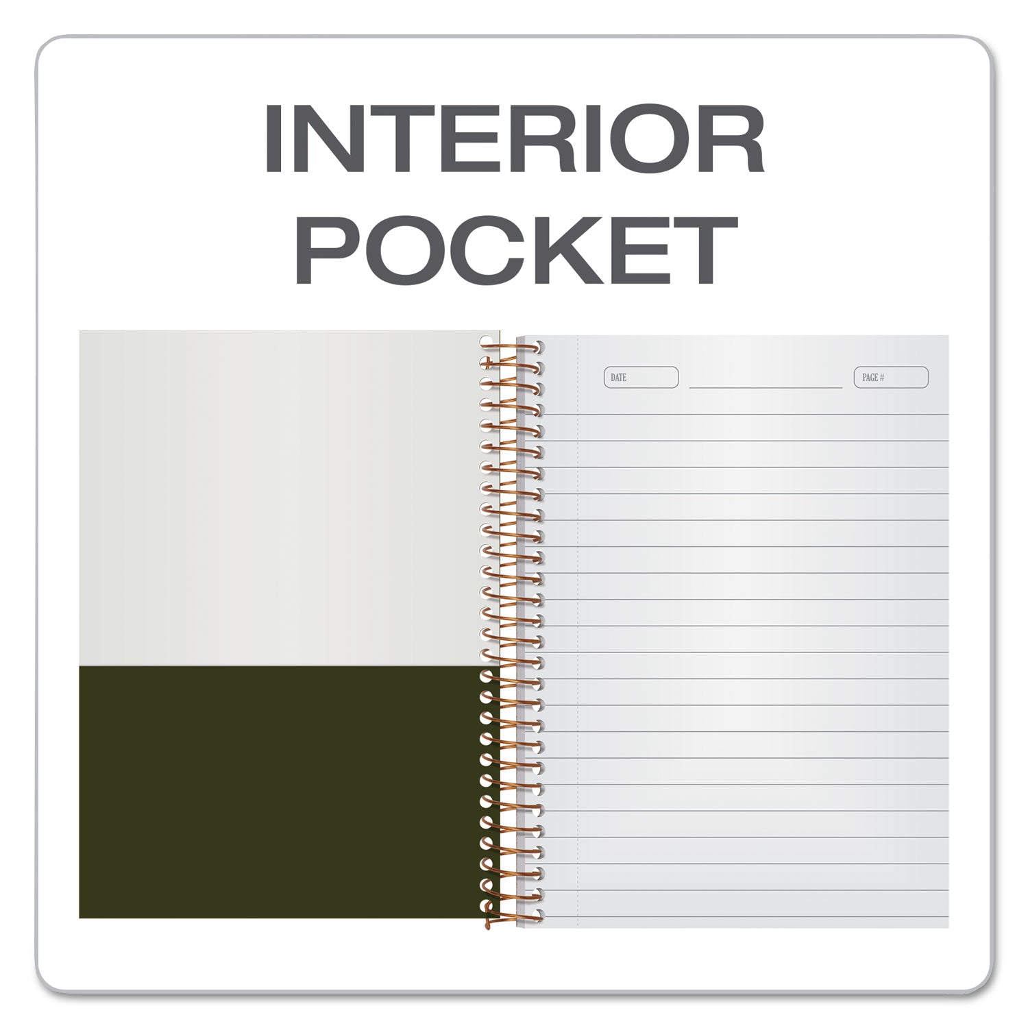 Gold Fibre Personal Notebooks, 1-Subject, Medium/College Rule, Classic Green Cover, (100) 7 x 5 Sheets - 