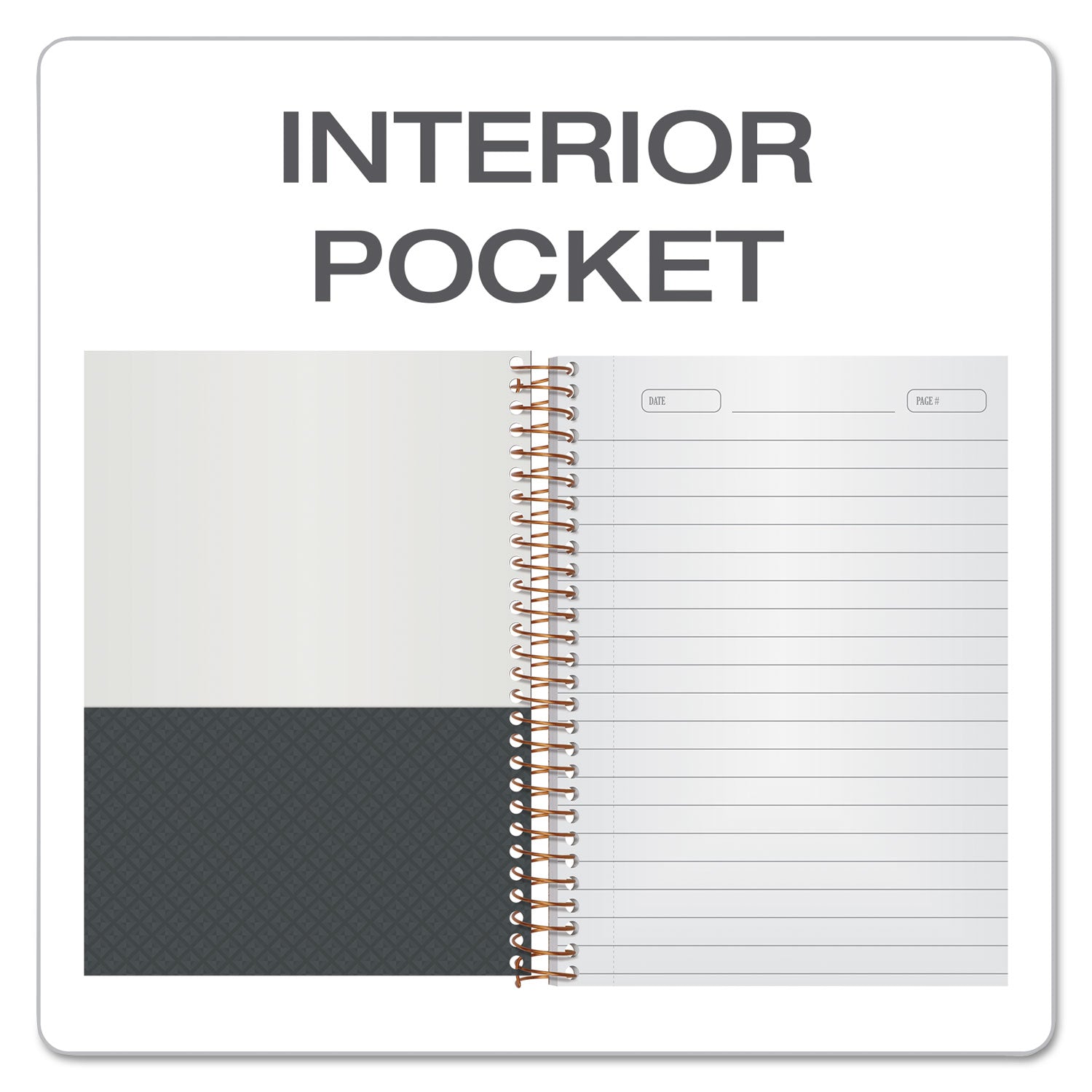 Gold Fibre Personal Notebooks, 1-Subject, Medium/College Rule, Designer Gray Cover, (100) 7 x 5 Sheets - 
