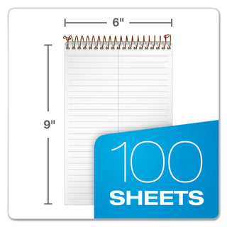 Gold Fibre Steno Pads, Gregg Rule, Designer Green/Gold Cover, 100 White 6 x 9 Sheets - 