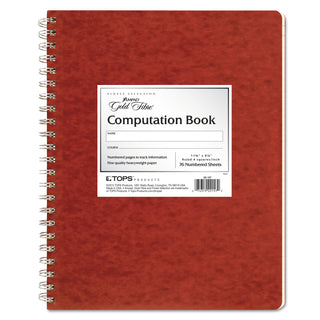 Computation Book, Quadrille Rule (4 sq/in), Brown Cover, (76) 11.75 x 9.25 Sheets - 