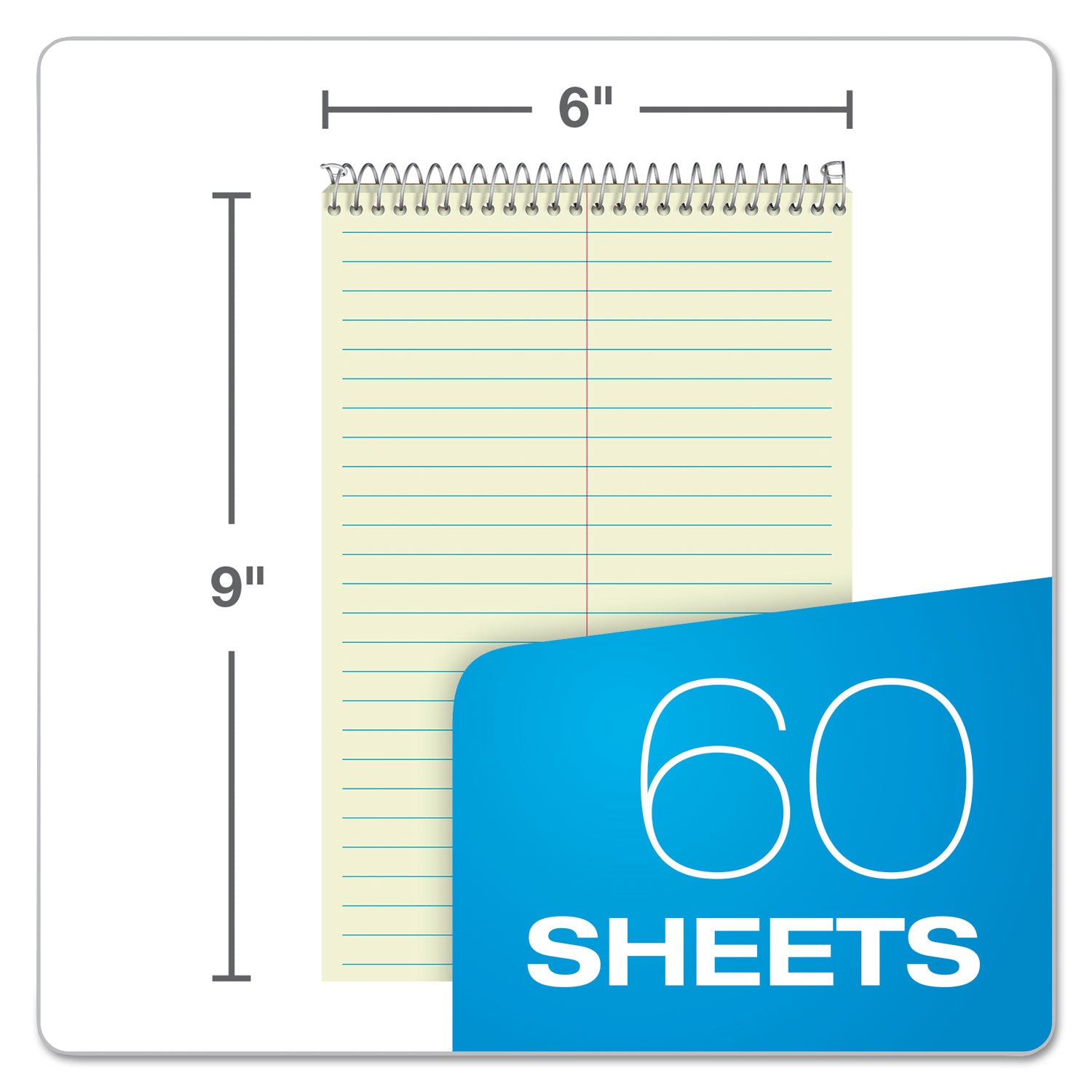 Steno Pads, Gregg Rule, Tan Cover, 60 Green-Tint 6 x 9 Sheets - 