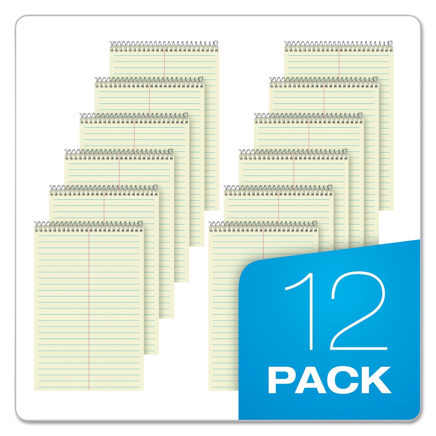 Steno Pads, Gregg Rule, Tan Cover, 80 Green-Tint 6 x 9 Sheets - 