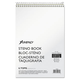 Steno Pads, Gregg Rule, Tan Cover, 80 Green-Tint 6 x 9 Sheets