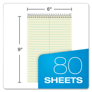 Steno Pads, Gregg Rule, Tan Cover, 80 Green-Tint 6 x 9 Sheets