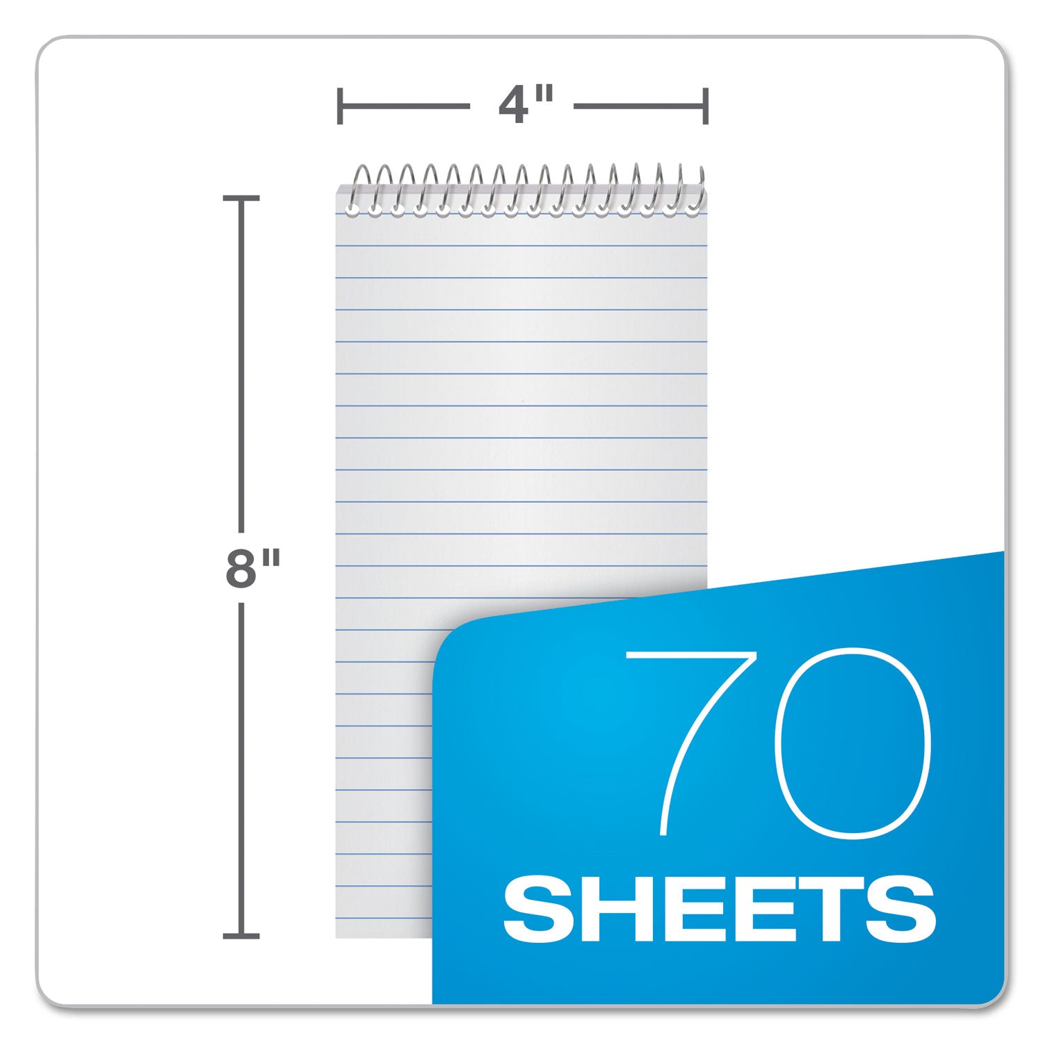 Earthwise by Ampad Recycled Reporter's Notepad, Gregg Rule, White Cover, 70 White 4 x 8 Sheets - 
