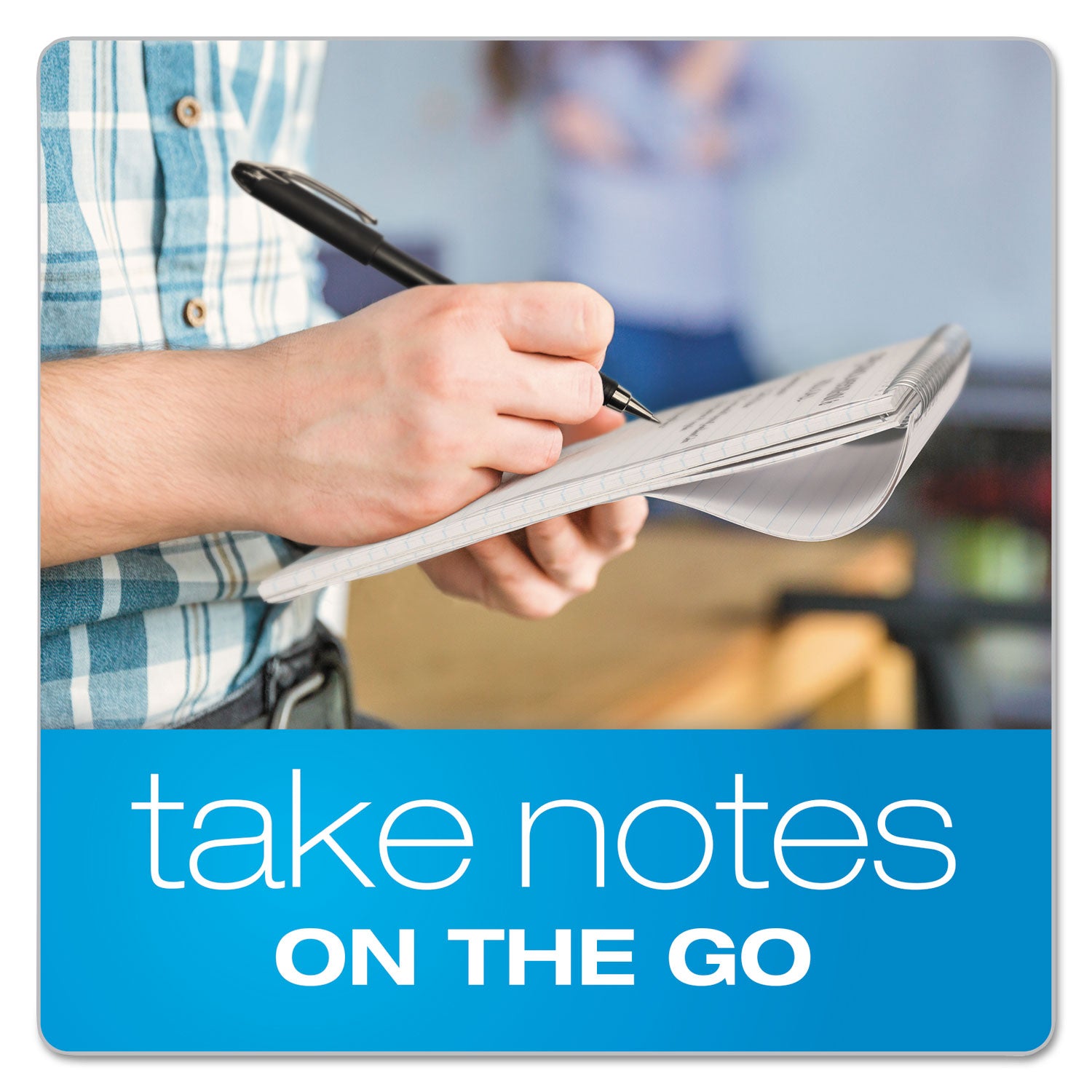 Earthwise by Ampad Recycled Reporter's Notepad, Gregg Rule, White Cover, 70 White 4 x 8 Sheets - 