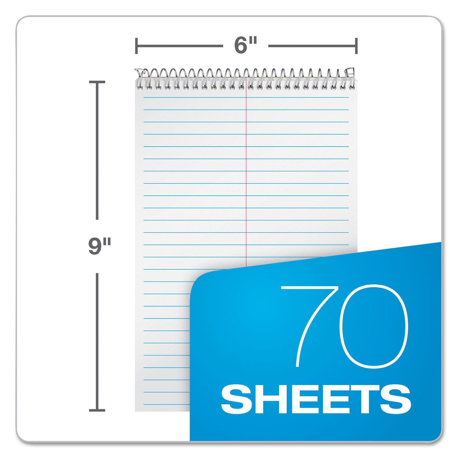 Steno Pads, Gregg Rule, Tan Cover, 70 White 6 x 9 Sheets - 