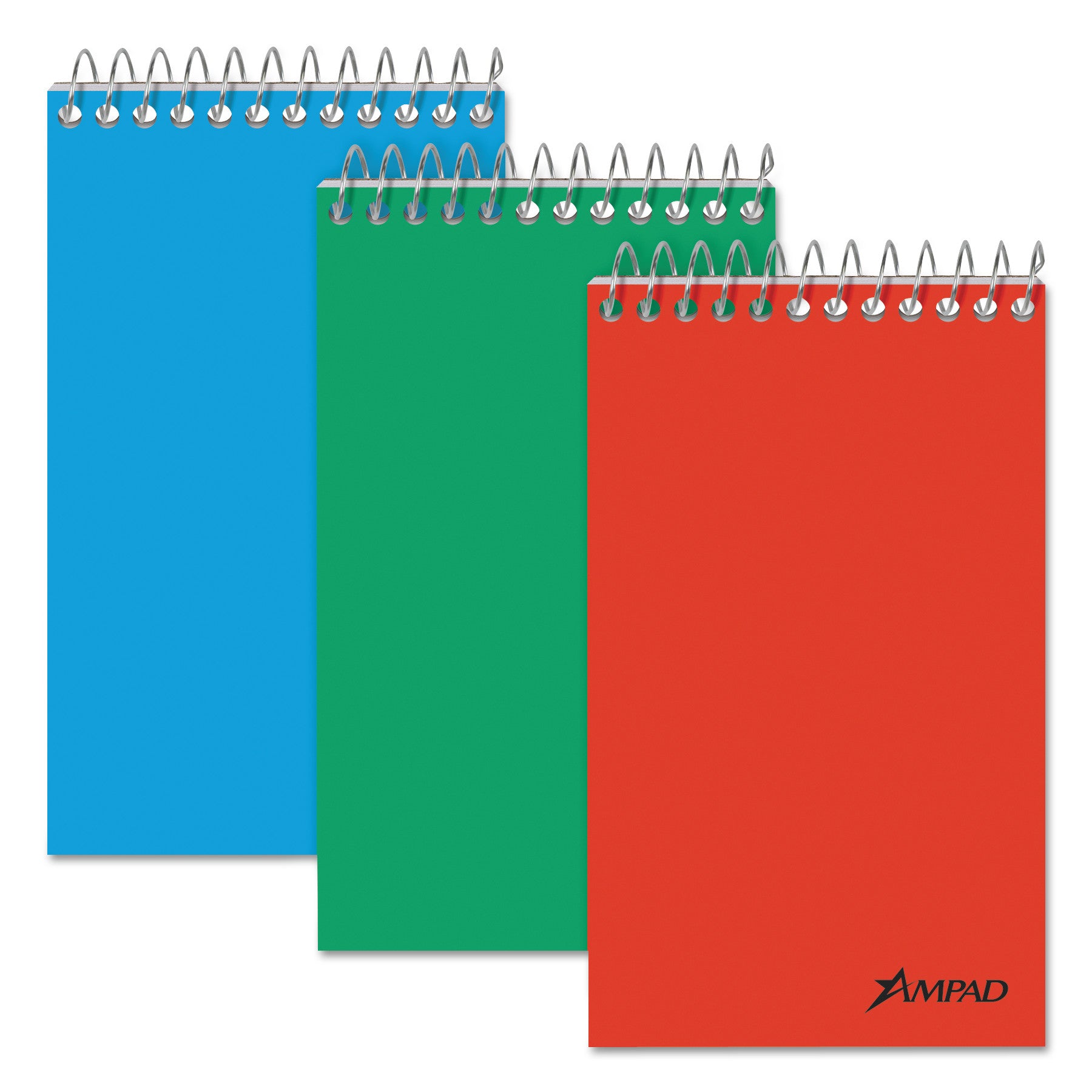 Memo Pads, Narrow Rule, Assorted Cover Colors, 60 White 3 x 5 Sheets, 3/Pack - 