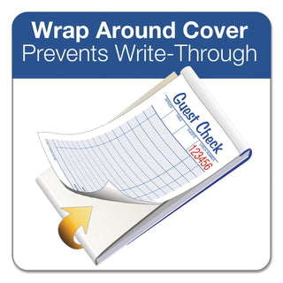 Guest Check Pad, Two-Part Carbonless, 6.38 x 3.38, 50 Forms Total - 