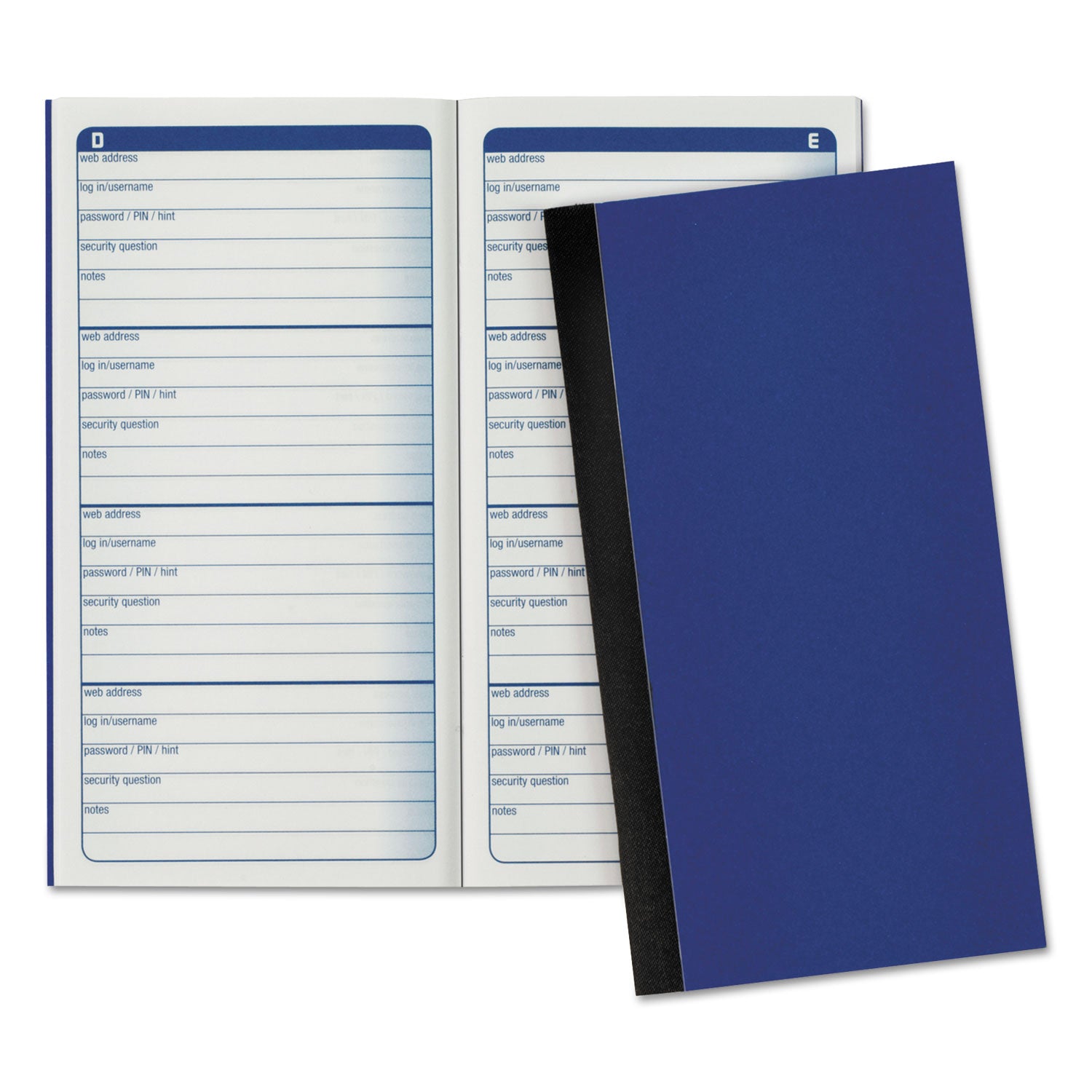 Password Journal, One-Part (No Copies), 3 x 1.5, 4 Forms/Sheet, 192 Forms Total - 