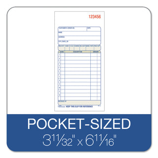 2-Part Sales Book, 12 Lines, Two-Part Carbon, 3.38 x 6.69, 50 Forms Total - 