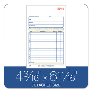 2-Part Sales Book, 12 Lines, Two-Part Carbon, 6.69 x 4.19, 50 Forms Total - 
