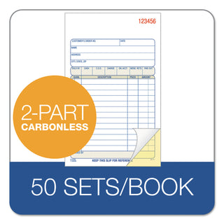 2-Part Sales Book, 12 Lines, Two-Part Carbon, 6.69 x 4.19, 50 Forms Total - 