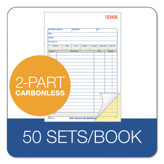 2-Part Sales Book, 18 Lines, Two-Part Carbon, 7.94 x 5.56, 50 Forms Total - 