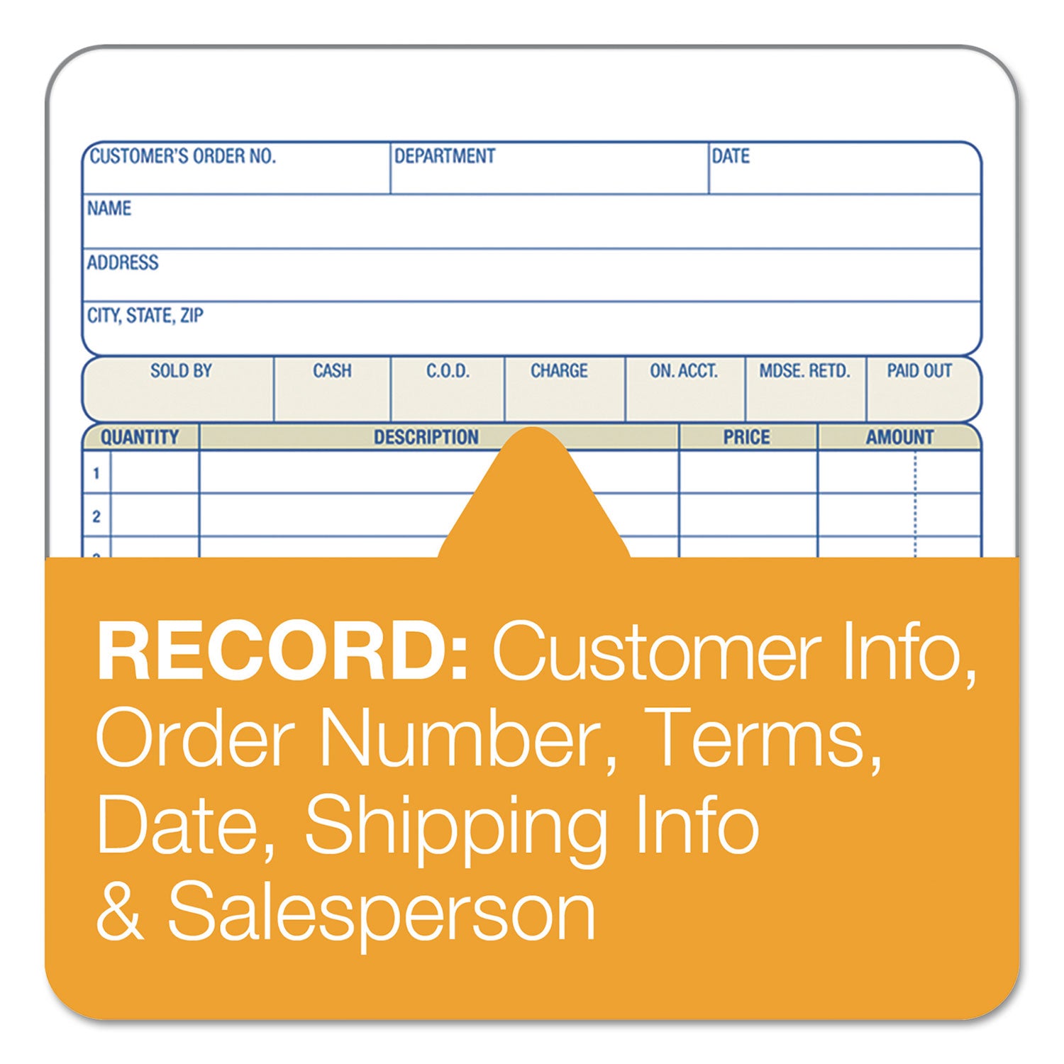 2-Part Sales Book, 18 Lines, Two-Part Carbon, 7.94 x 5.56, 50 Forms Total - 