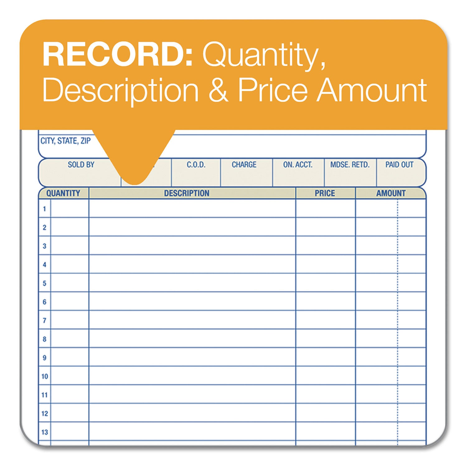 2-Part Sales Book, 18 Lines, Two-Part Carbon, 7.94 x 5.56, 50 Forms Total - 