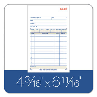 Sales/Order Book, Three-Part Carbonless, 4.19 x 6.69, 50 Forms Total - 