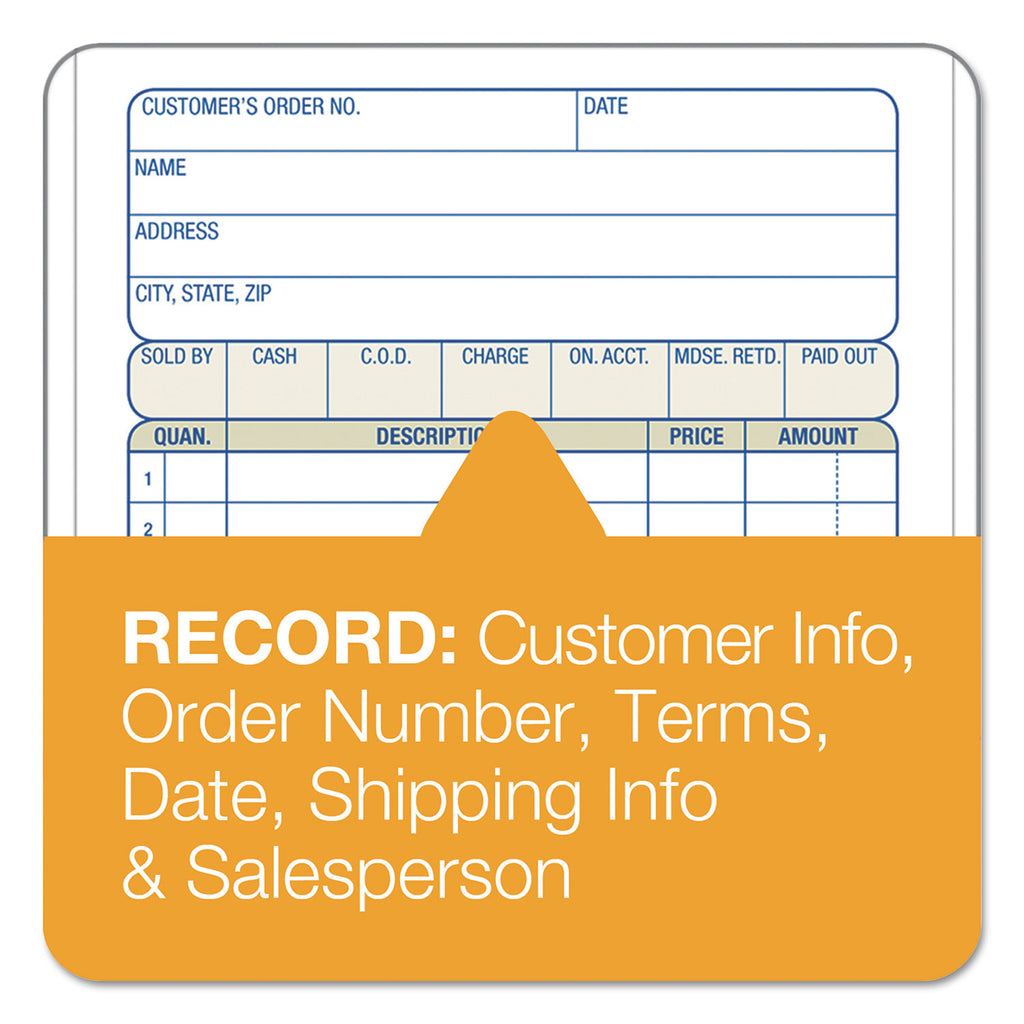 Sales/Order Book, Three-Part Carbonless, 4.19 x 6.69, 50 Forms Total - 