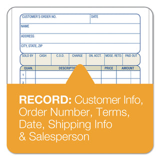 Sales/Order Book, Three-Part Carbonless, 4.19 x 6.69, 50 Forms Total - 
