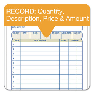 Sales/Order Book, Three-Part Carbonless, 4.19 x 6.69, 50 Forms Total - 