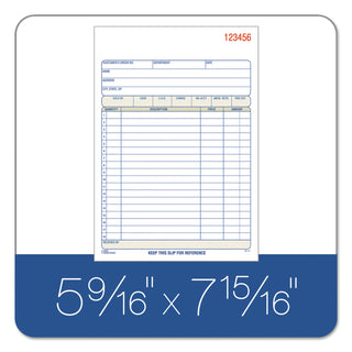 TOPS Sales/Order Book, Three-Part Carbonless, 7.95 x 5.56, 50 Forms Total - 