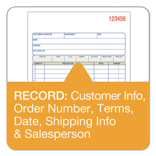 TOPS Sales/Order Book, Three-Part Carbonless, 7.95 x 5.56, 50 Forms Total - 