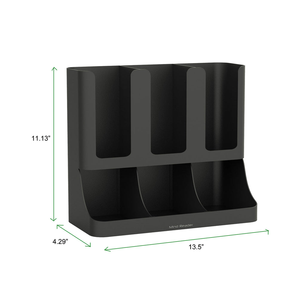 flume-six-section-upright-coffee-condiment-cup-organizer-115-x-65-x-15-black_emsupright6blk - 6