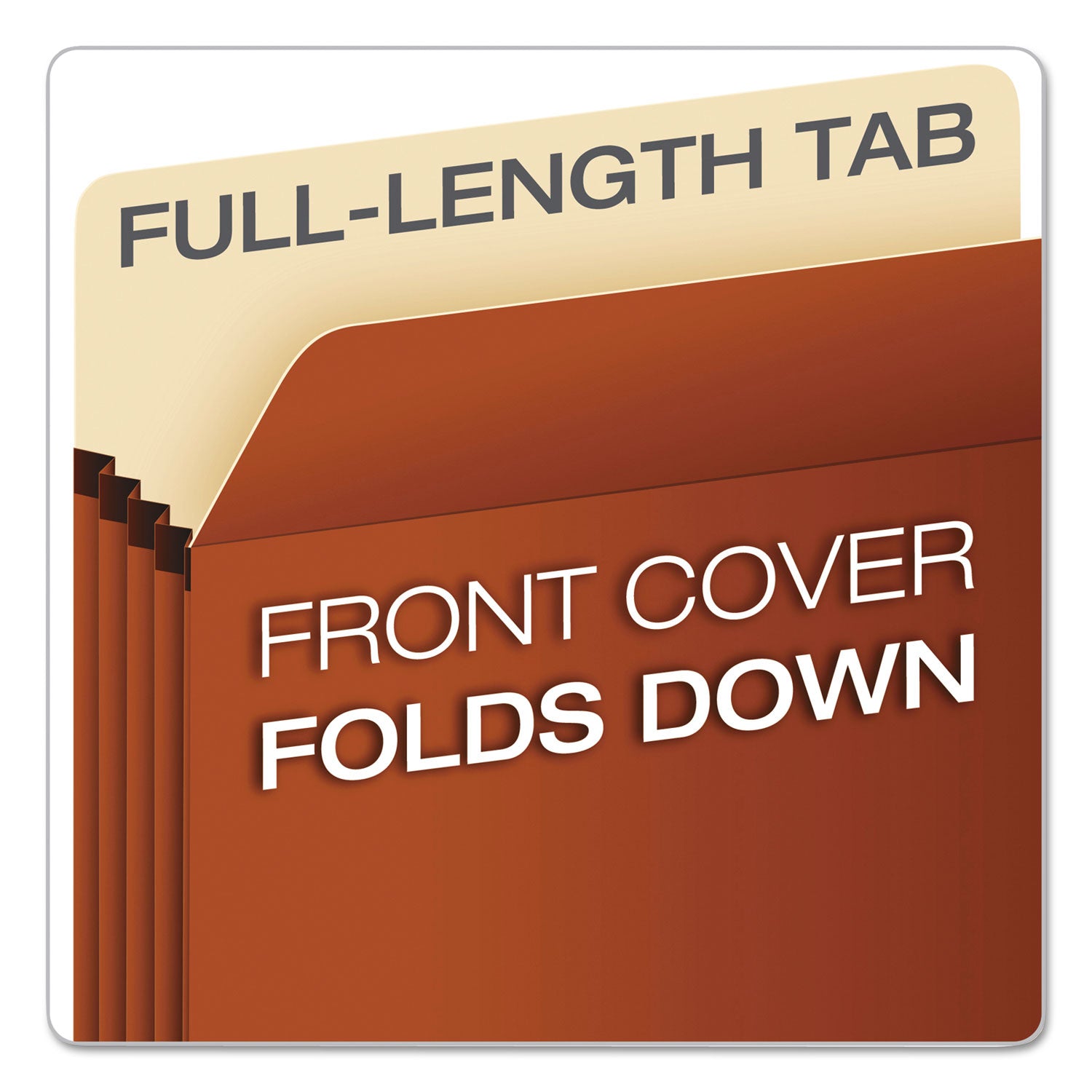 Standard Expanding File Pockets, 5.25" Expansion, Letter Size, Red Fiber, 10/Box