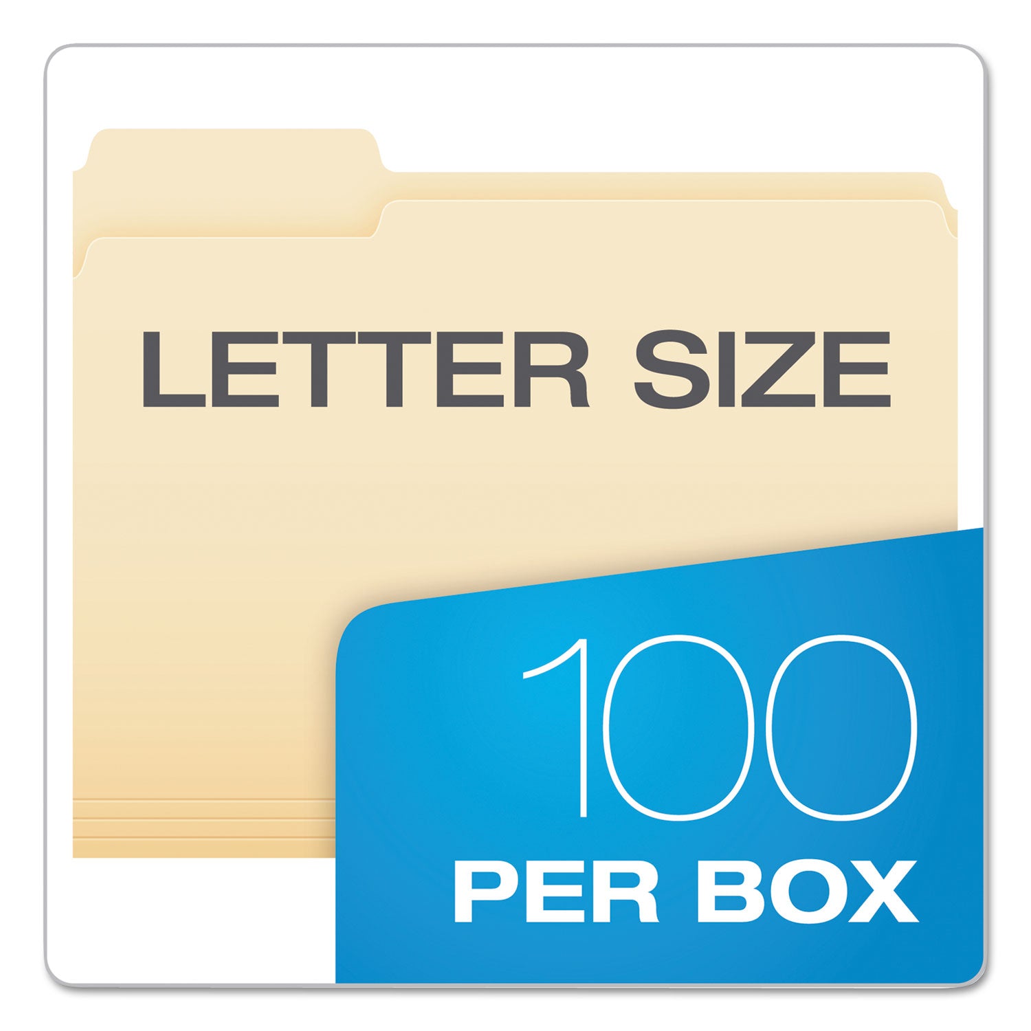 SmartShield Top Tab File Folders, 1/3-Cut Tabs: Assorted, Letter Size, Manila, 100/Box - 