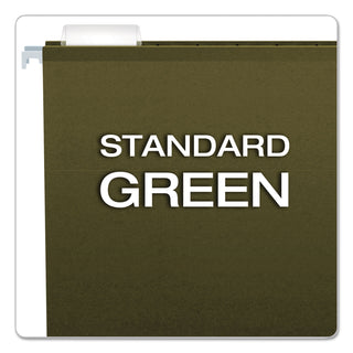 Reinforced Hanging File Folders with Printable Tab Inserts, Letter Size, 1/5-Cut Tabs, Standard Green, 25/Box - 