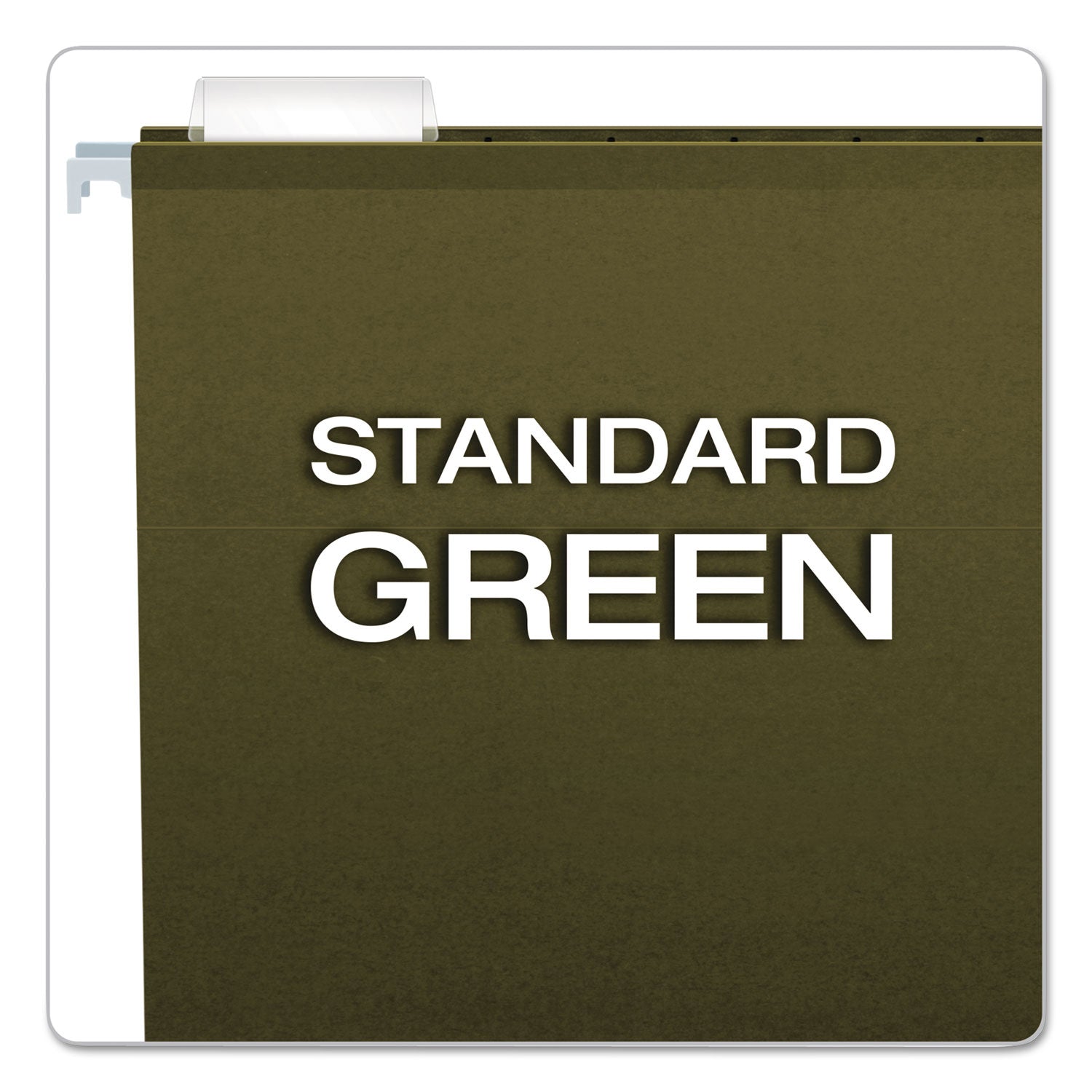 Reinforced Hanging File Folders with Printable Tab Inserts, Letter Size, 1/5-Cut Tabs, Standard Green, 25/Box