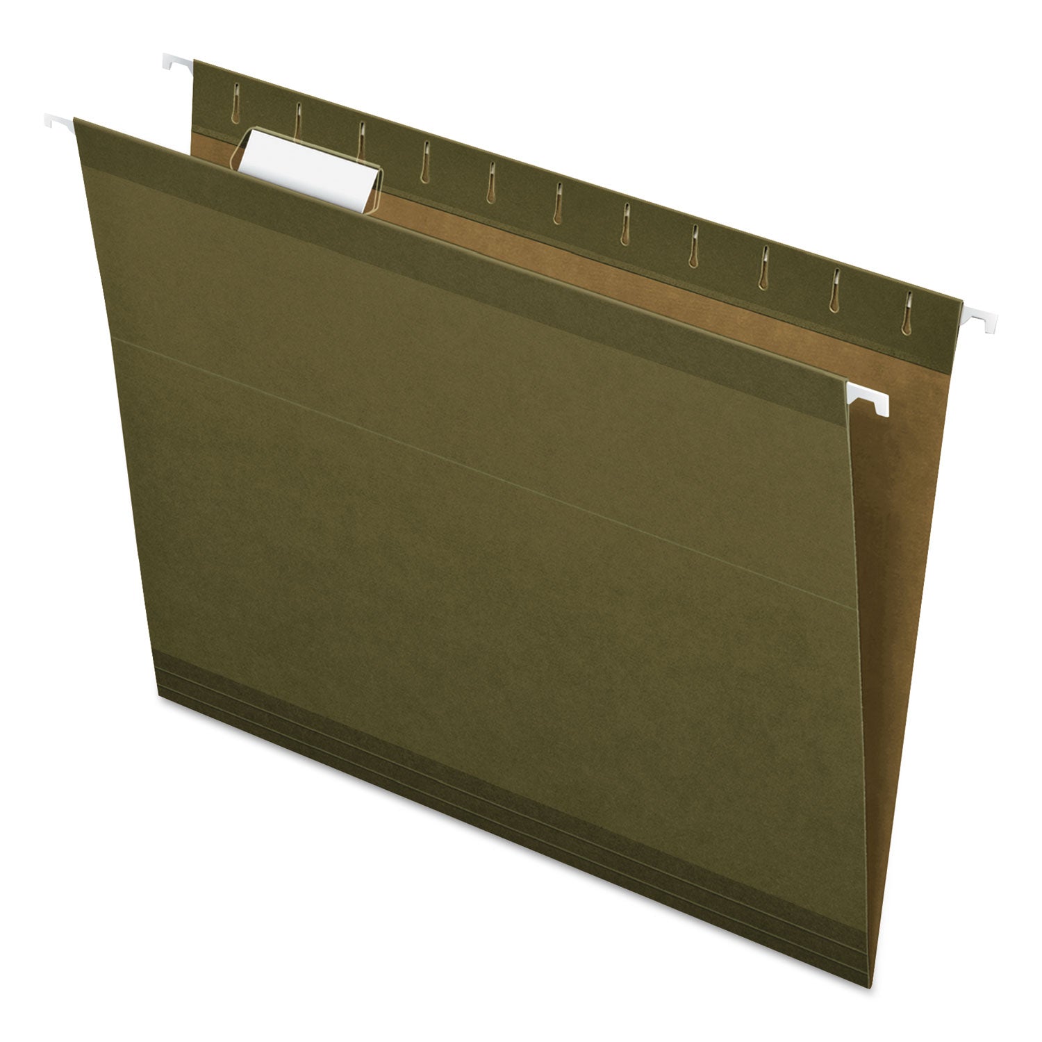 Reinforced Hanging File Folders with Printable Tab Inserts, Letter Size, 1/5-Cut Tabs, Standard Green, 25/Box - 