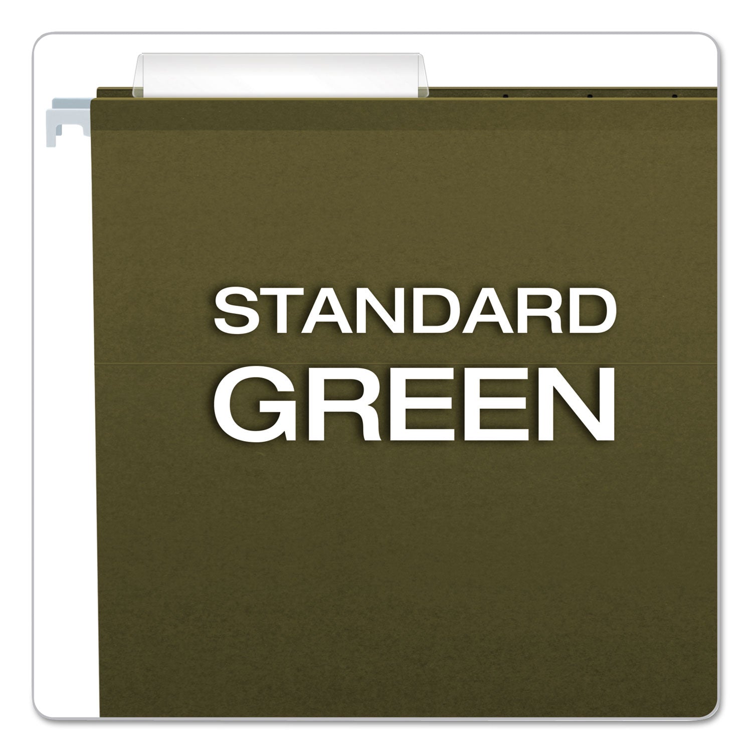 Reinforced Hanging File Folders with Printable Tab Inserts, Legal Size, 1/3-Cut Tabs, Standard Green, 25/Box - 