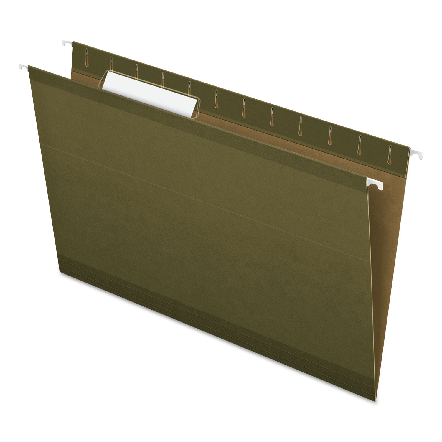 Reinforced Hanging File Folders with Printable Tab Inserts, Legal Size, 1/3-Cut Tabs, Standard Green, 25/Box - 