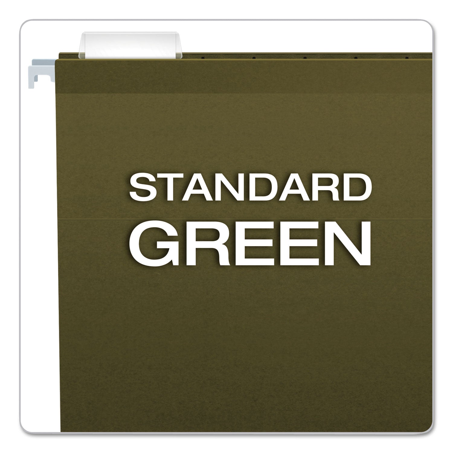 Reinforced Hanging File Folders with Printable Tab Inserts, Legal Size, 1/5-Cut Tabs, Standard Green, 25/Box - 