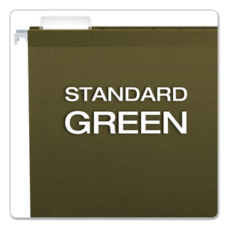 Reinforced Hanging File Folders with Printable Tab Inserts, Legal Size, 1/5-Cut Tabs, Standard Green, 25/Box - 