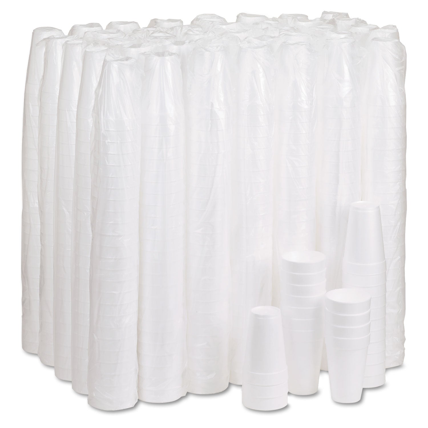 Foam Drink Cups, 16 oz, White, 25/Bag, 40 Bags/Carton - 