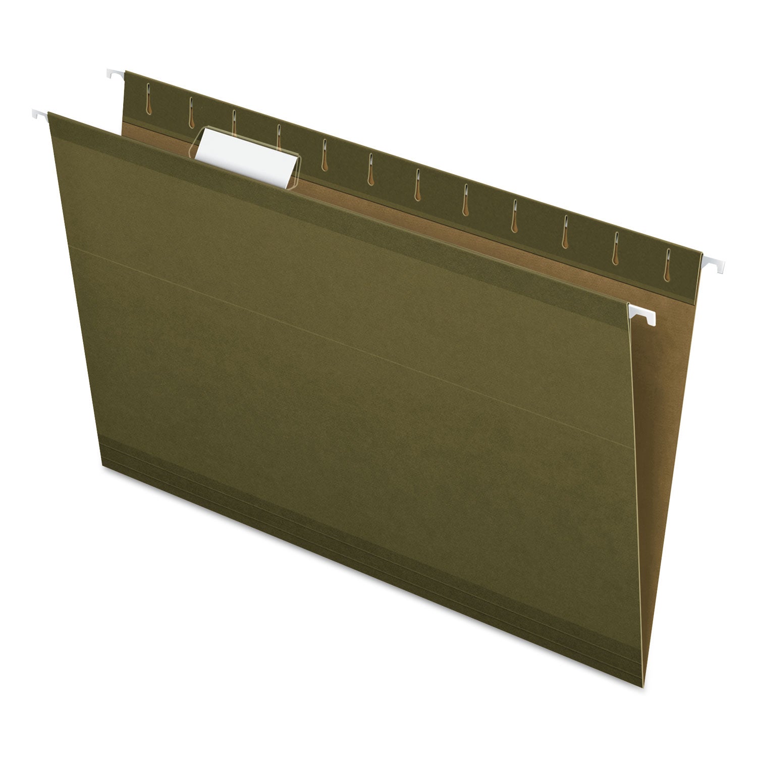 Reinforced Hanging File Folders with Printable Tab Inserts, Legal Size, 1/5-Cut Tabs, Standard Green, 25/Box - 