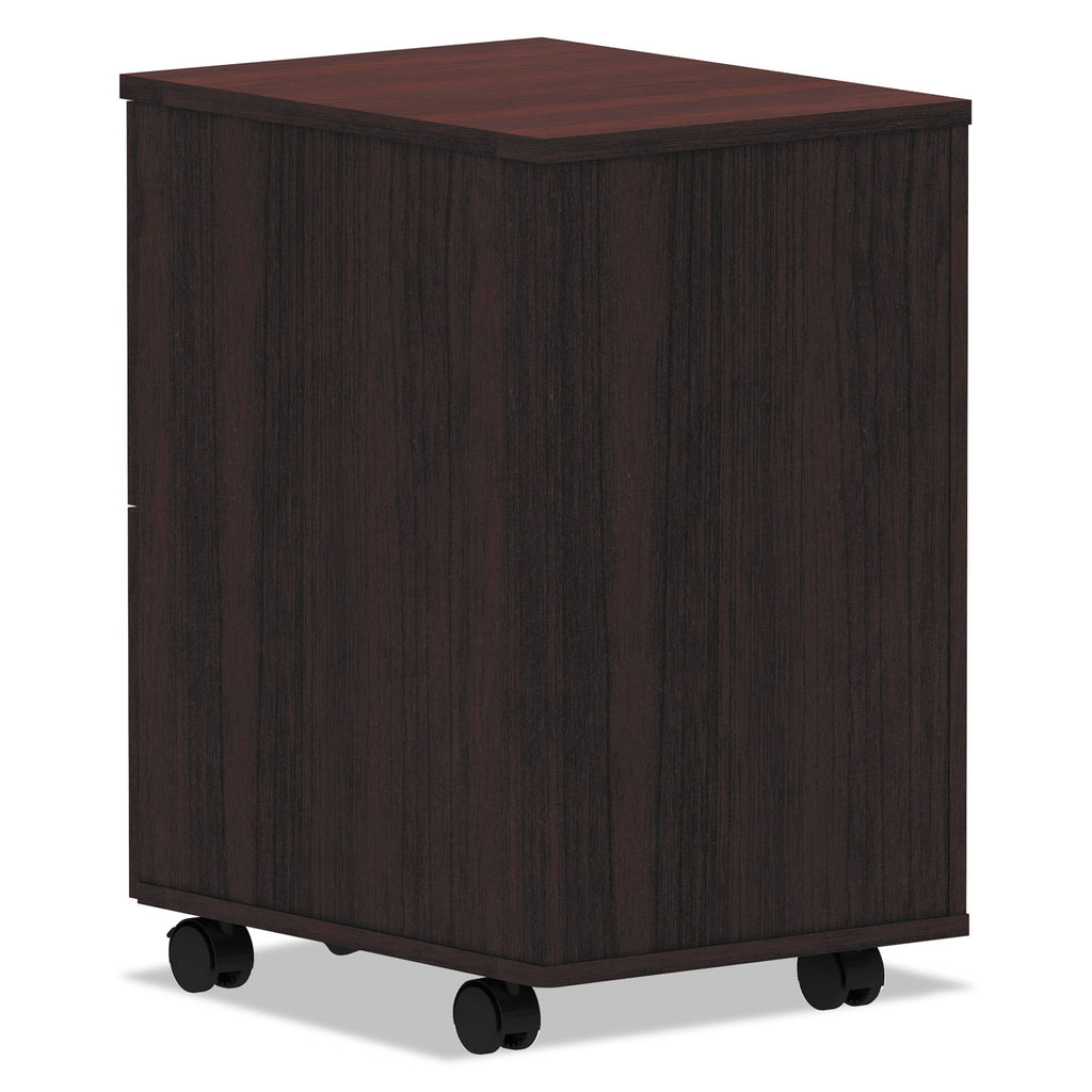 Alera Valencia Series Mobile Pedestal, Left or Right, 2 Legal/Letter-Size File Drawers, Mahogany, 15.38" x 20" x 26.63