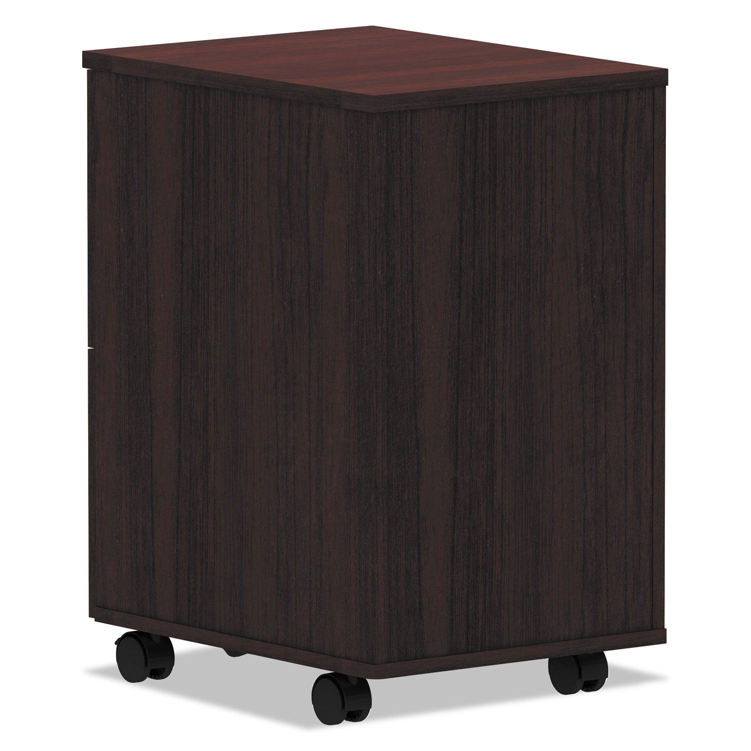 Alera Valencia Series Mobile Pedestal, Left or Right, 2 Legal/Letter-Size File Drawers, Mahogany, 15.38" x 20" x 26.63