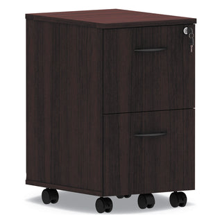 Alera Valencia Series Mobile Pedestal, Left or Right, 2 Legal/Letter-Size File Drawers, Mahogany, 15.38" x 20" x 26.63