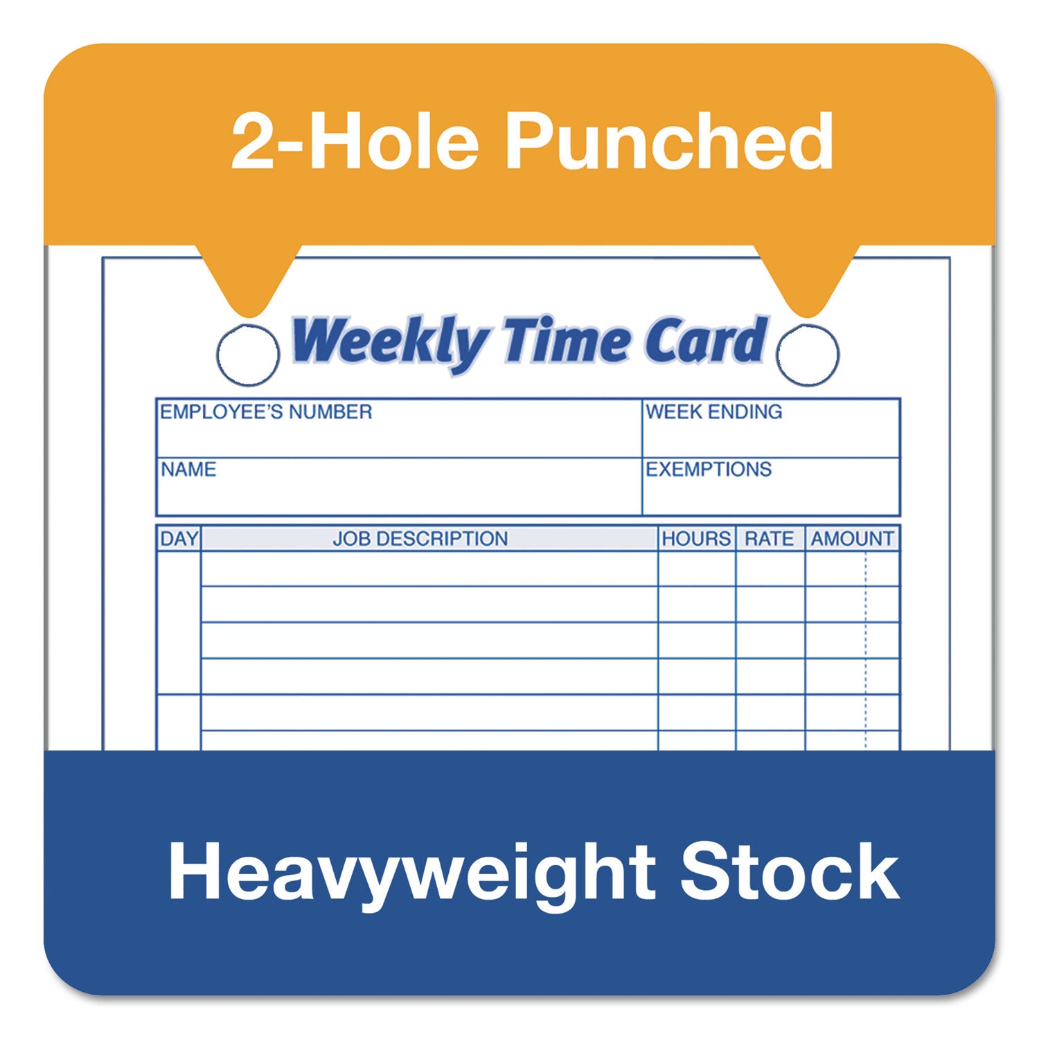 Weekly Employee Time Cards, One Side, 4.25 x 6.75, 100/Pack - 