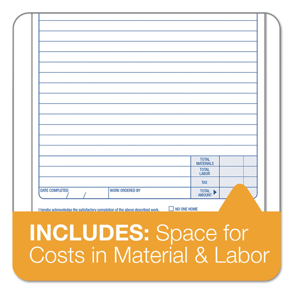 Job Work Order, Three-Part Carbonless, 5.66 x 8.63, 50 Forms Total - 