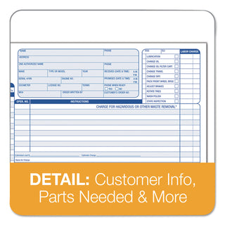 Auto Repair Four-Part Order Form, Four-Part Carbonless, 11 x 8.5, 50 Forms Total - 