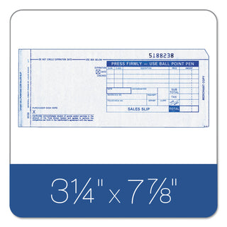 Credit Card Sales Slip, Three-Part Carbonless, 7.78 x 3.25, 100 Forms Total - 