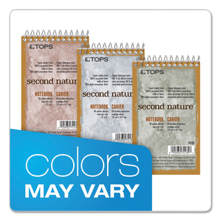 Second Nature Wirebound Notepads, Narrow Rule, Randomly Assorted Cover Colors, 50 White 3 x 5 Sheets